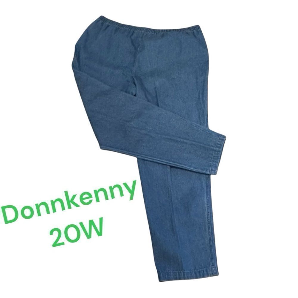 Donnkenny Denim Blue Elastic Waist Pants